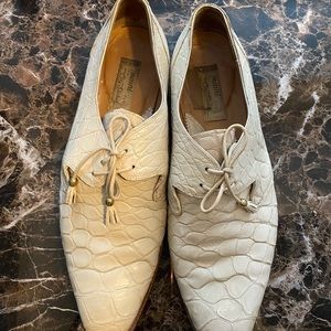 Men Alligator Shoes - Light beige, size 12